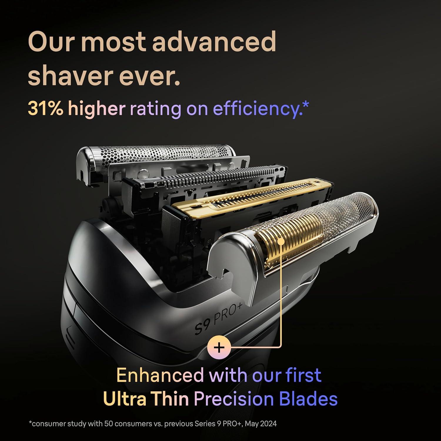 Braun Series 9 PRO+ Electric Shaver, Pro SensoAdapt, 6in1 SmartCare Center, Wet & Dry Razor, 9660CCPS, Black(9660cc)