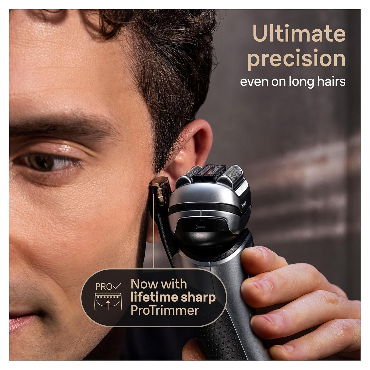 Braun Series 9 Pro 9487cc Electric Razor for Men, Wet & Dry, Rechargeable, Electric Shaver with Clean & Charge Station and ProCare Attachment, Holiday Gifts for Men(9599cc)