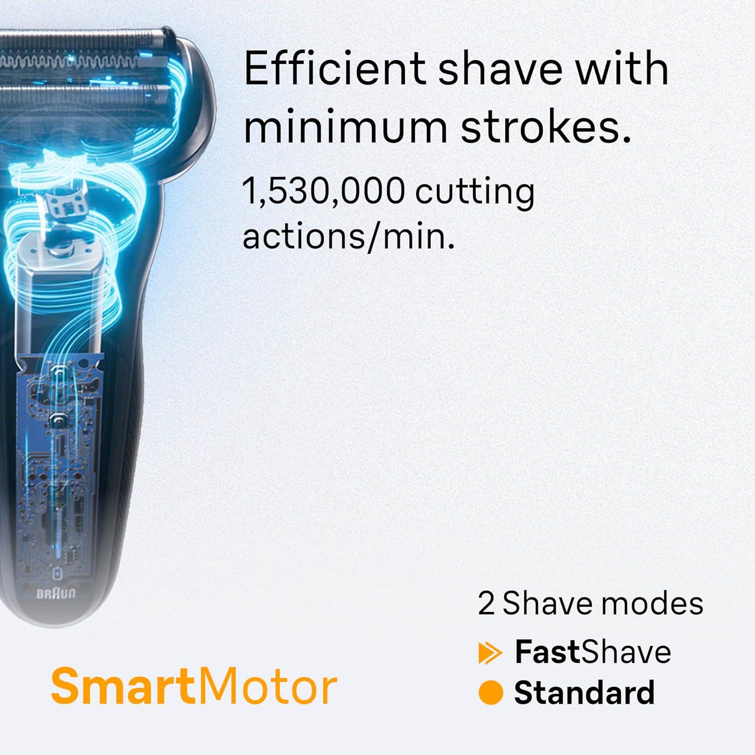 Braun Electric Razor for Men Series 5, Electric Shaver, Precision Trimmer, Extra Shaver Head, 4-in-1 Clean & Charge Center, S5 5165ps