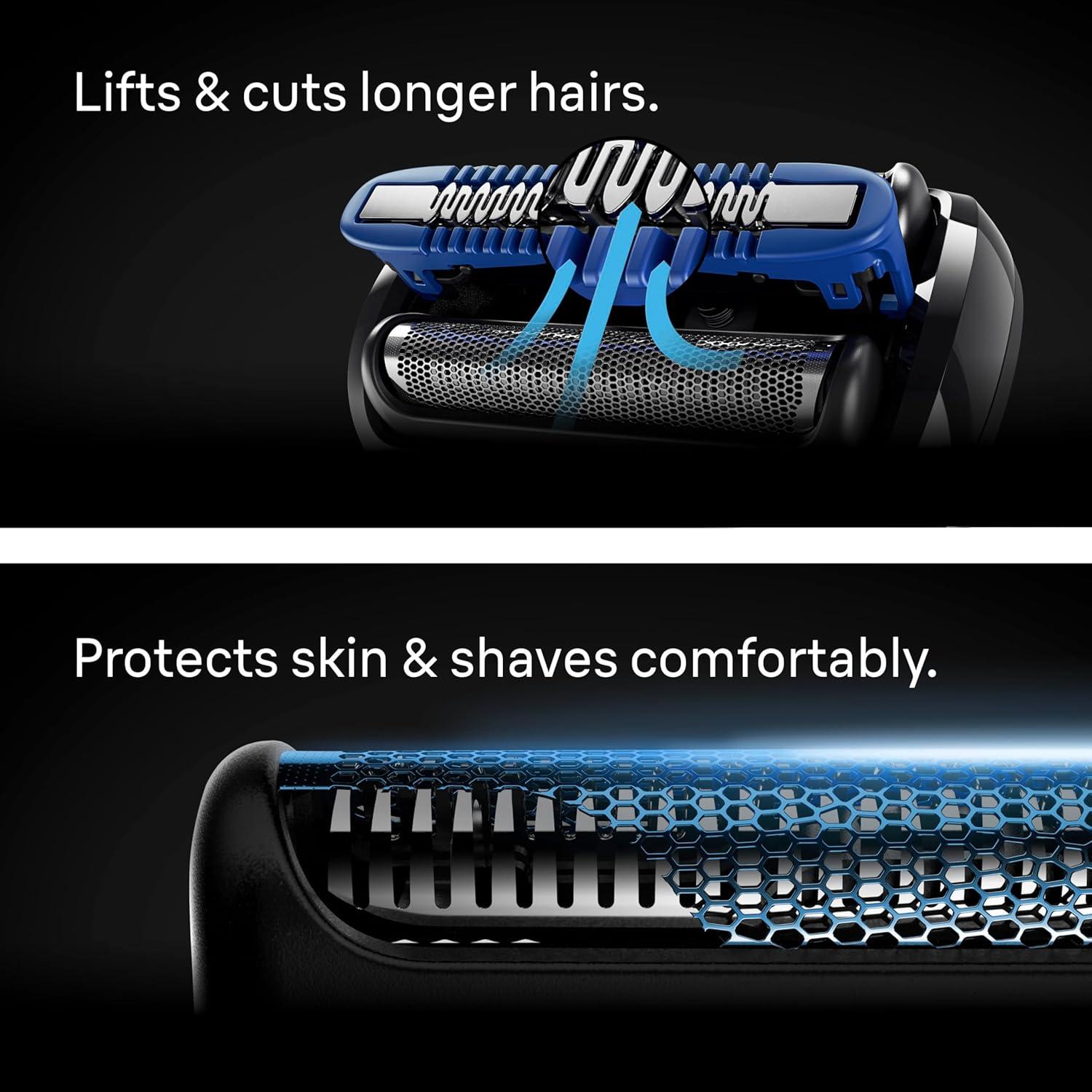 Braun Electric Shaver for Men, Series 7 7177cc, Wet & Dry Shave, Turbo & Gentle Shaving Modes, Waterproof Foil Shaver, Space Grey(Grey)