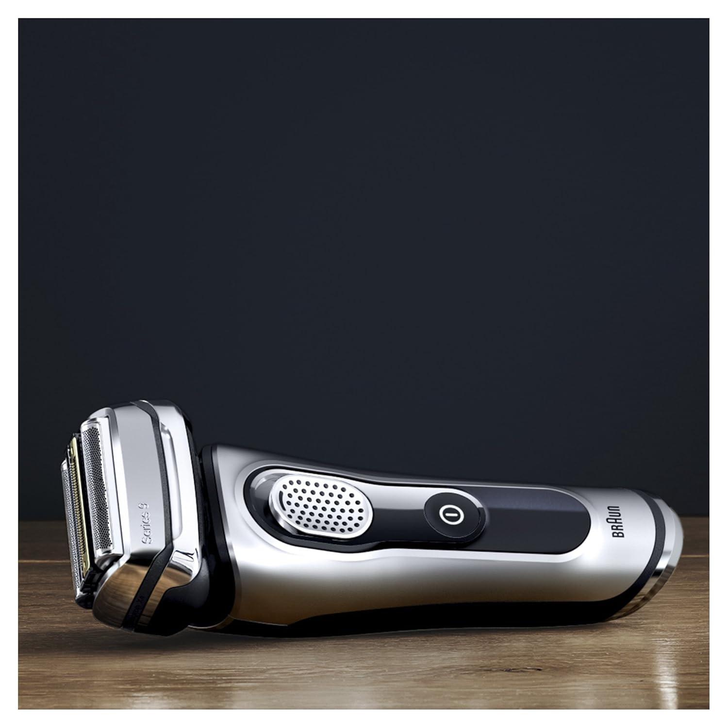 Braun Electric Razor for Men Foil Shaver with Precision Beard Trimmer, Rechargeable, Wet & Dry, Clean & Charge Station and Leather Travel Case, 6 Piece Set(9291cc)