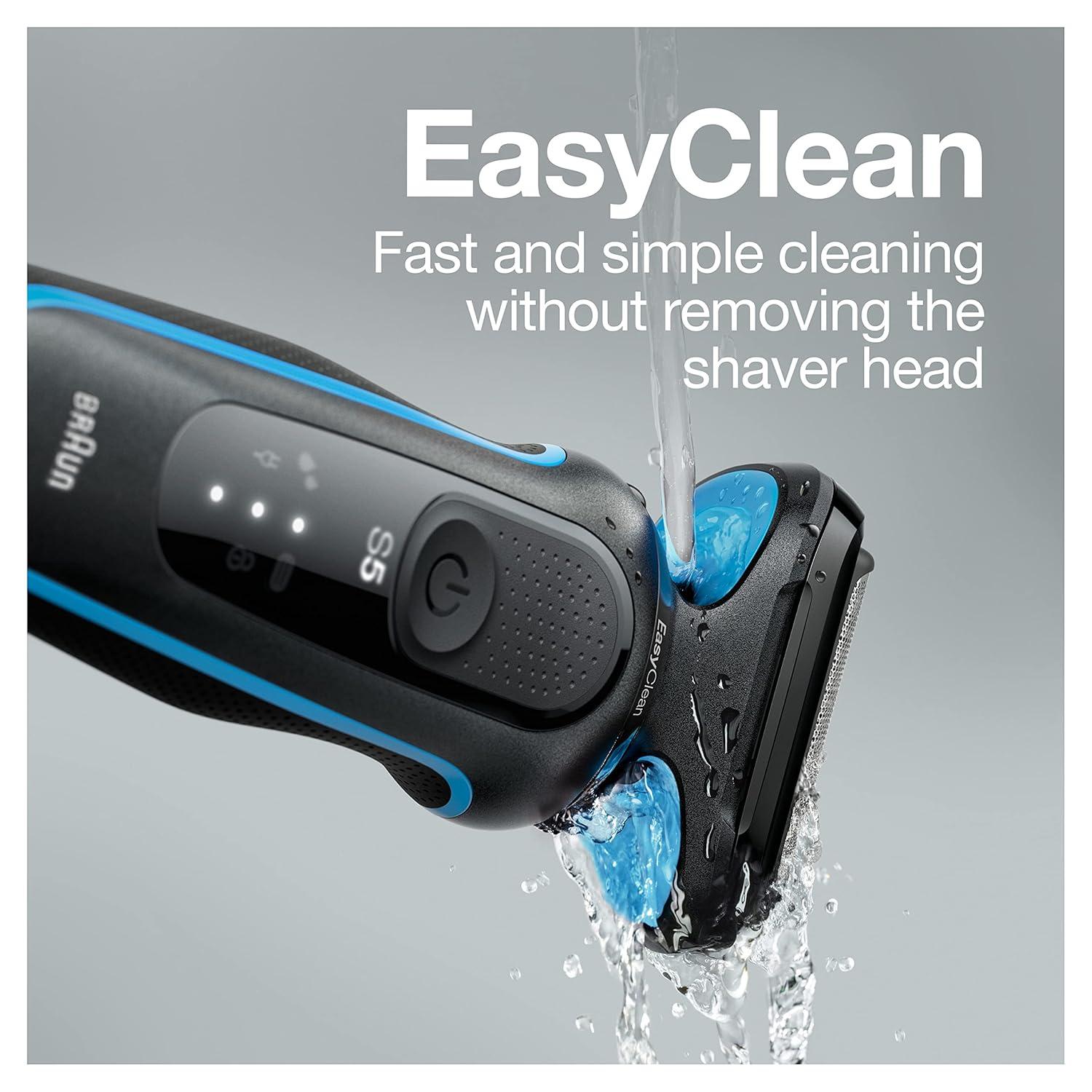 Braun Electric Shaver for Men, Series 5 5118s, Waterproof, Wet & Dry Shave, Turbo Shaving Mode, Foil Shaver with Precision Trimmer, Battery Powered, 50 Minute Battery Runtime(Black)