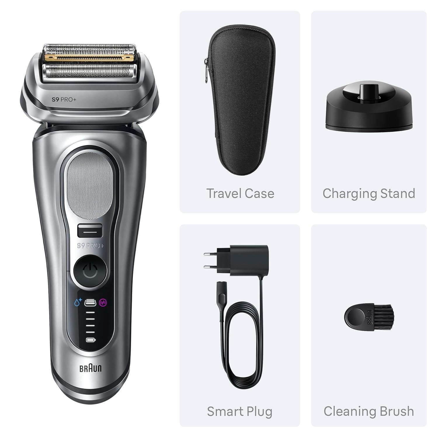 Braun Series 9 Pro 9487cc Electric Razor for Men, Wet & Dry, Rechargeable, Electric Shaver with Clean & Charge Station and ProCare Attachment, Holiday Gifts for Men(9617s)