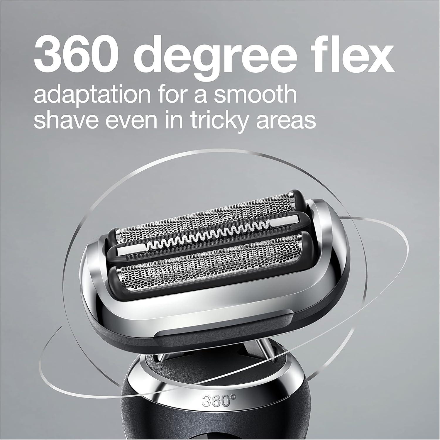 Braun Electric Shaver for Men, Series 7 7185cc, Waterproof, Wet & Dry Shave, Shaving Kit with SmartCare Center and Beard Trimmer, 3 Shave Modes, 60 Minute Battery Runtime, 10 Piece Set(Black)
