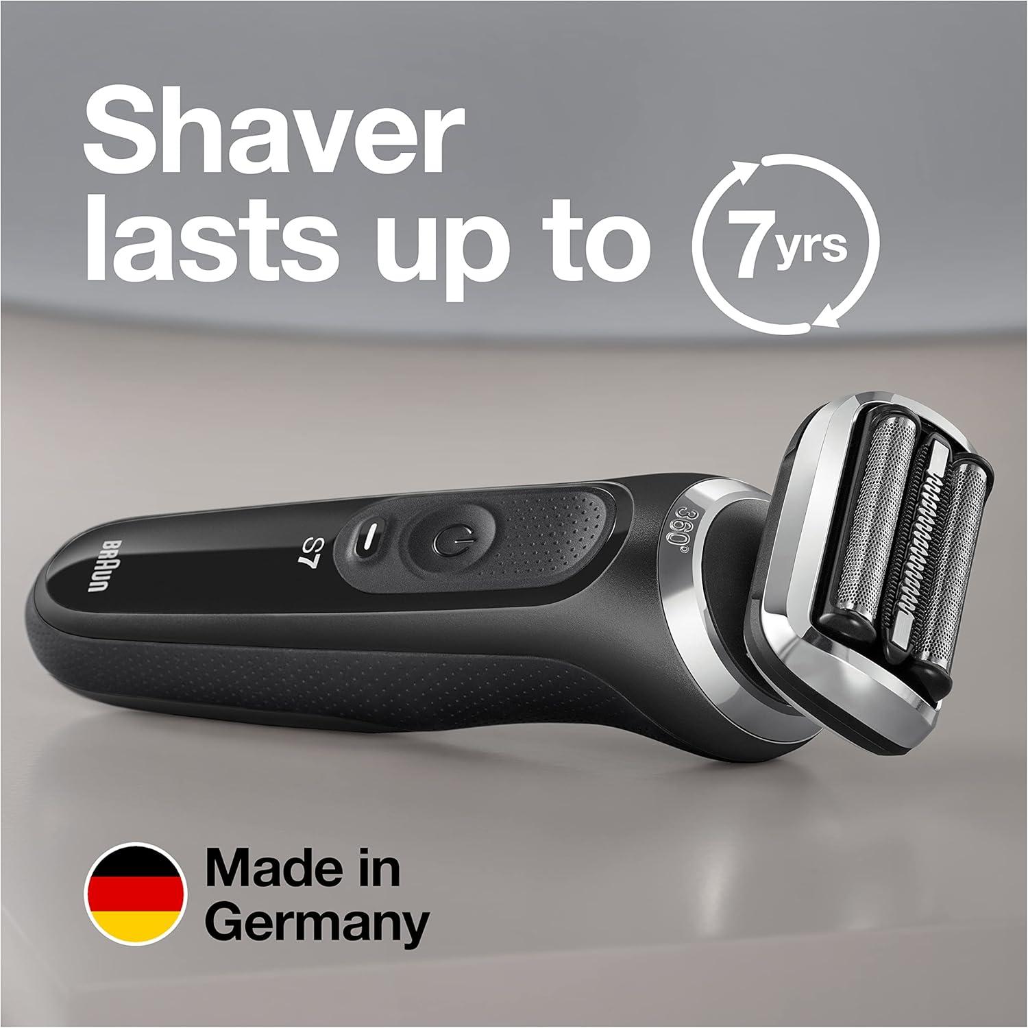 Braun Electric Shaver for Men, Series 7 7185cc, Waterproof, Wet & Dry Shave, Shaving Kit with SmartCare Center and Beard Trimmer, 3 Shave Modes, 60 Minute Battery Runtime, 10 Piece Set(Black)