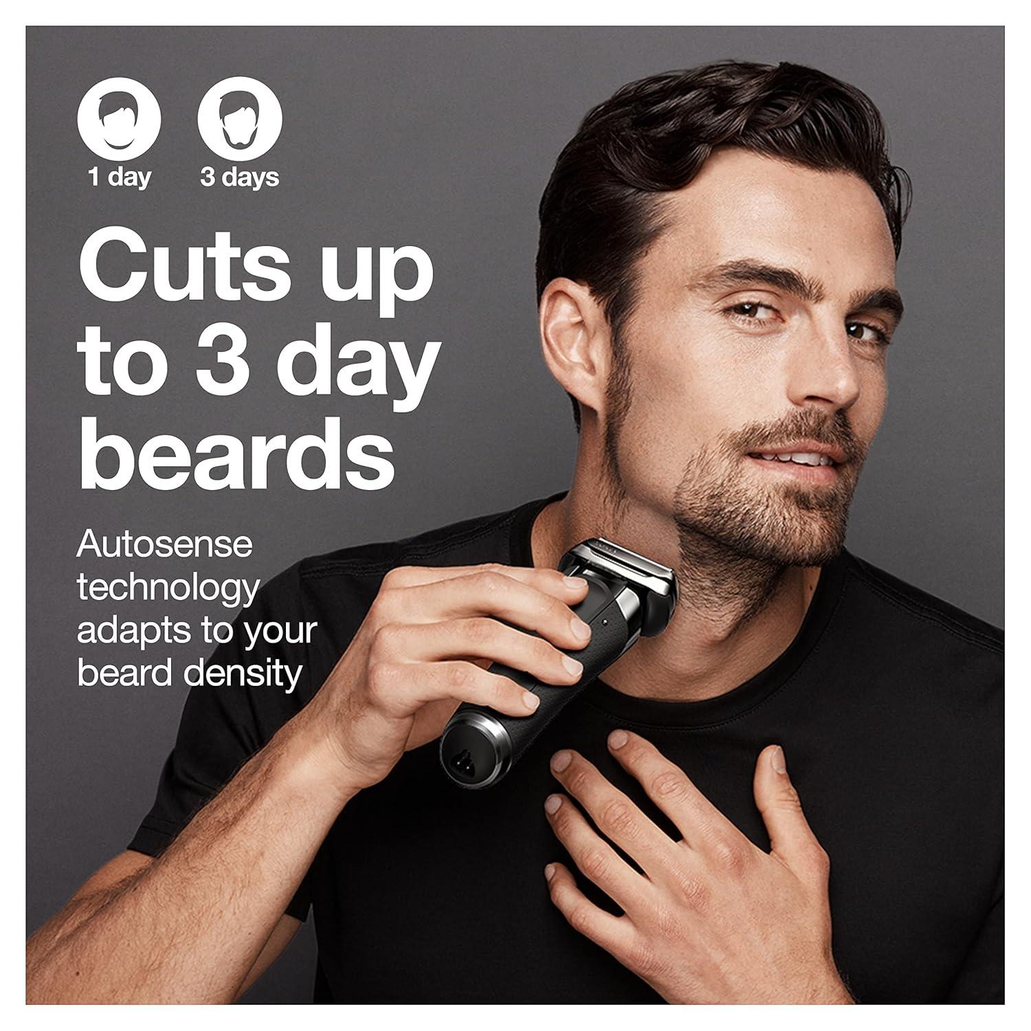 Braun Series 9 Pro 9487cc Electric Razor for Men, Wet & Dry, Rechargeable, Electric Shaver with Clean & Charge Station and ProCare Attachment, Holiday Gifts for Men(9330s)
