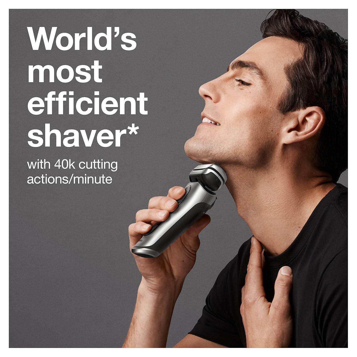 Braun Series 9 Pro 9487cc Electric Razor for Men, Wet & Dry, Rechargeable, Electric Shaver with Clean & Charge Station and ProCare Attachment, Holiday Gifts for Men(9330s)