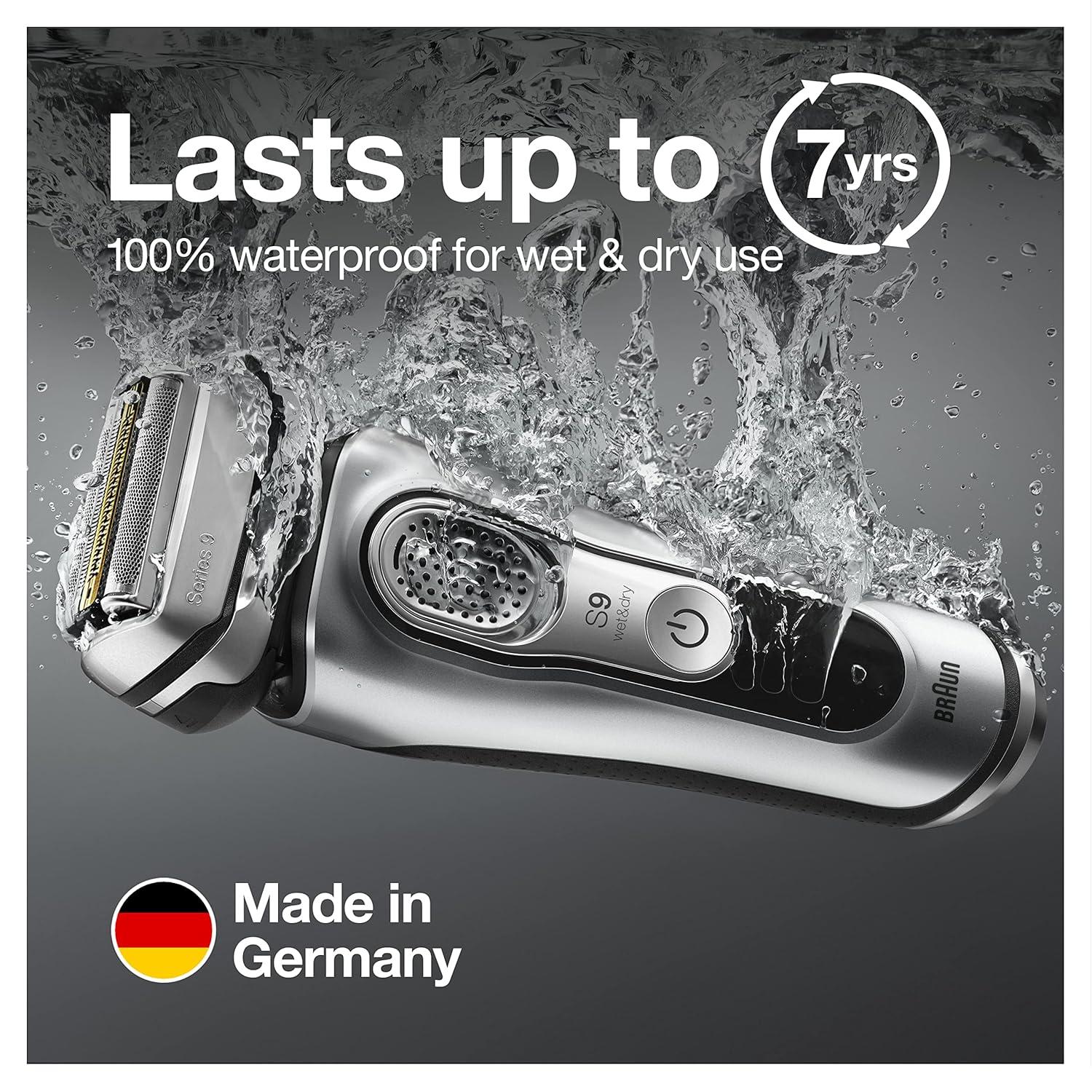 Braun Series 9 Pro 9487cc Electric Razor for Men, Wet & Dry, Rechargeable, Electric Shaver with Clean & Charge Station and ProCare Attachment, Holiday Gifts for Men(9330s)