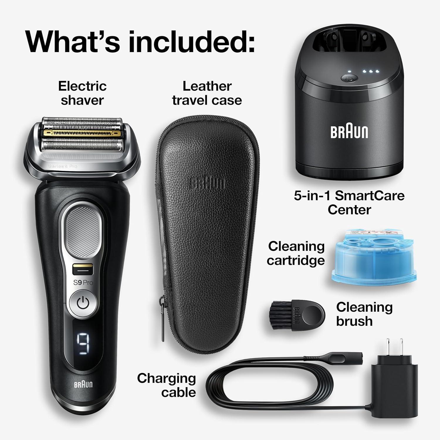 Braun Series 9 Pro 9460cc Electric Razor, Waterproof Foil Shaver, Wet/Dry Use, ProLift Beard Trimmer, 5-in-1 Cleaning & Charging SmartCare Center(9460cc Shaver)