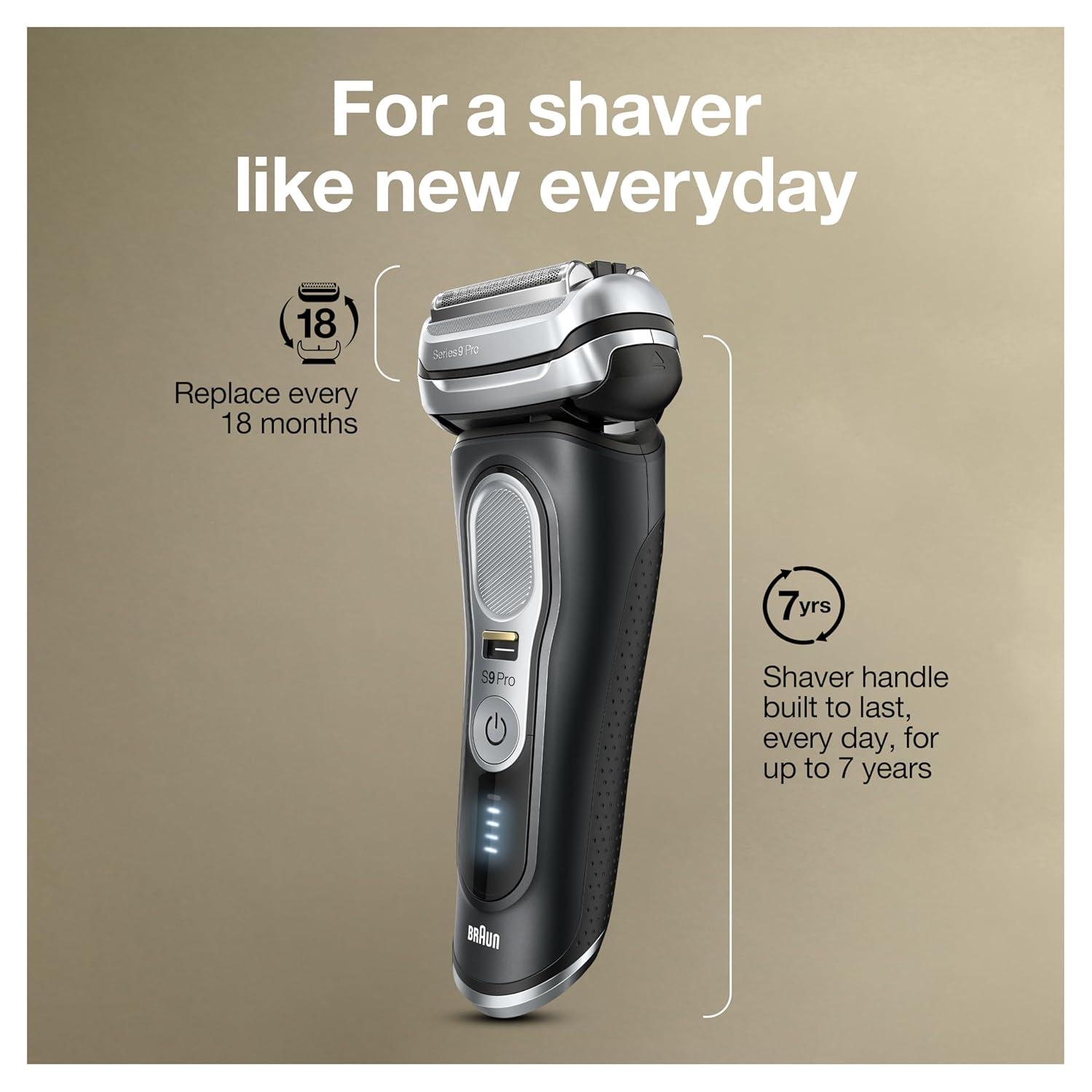Braun Series 9 Pro 9460cc Electric Razor, Waterproof Foil Shaver, Wet/Dry Use, ProLift Beard Trimmer, 5-in-1 Cleaning & Charging SmartCare Center(9460cc Shaver)