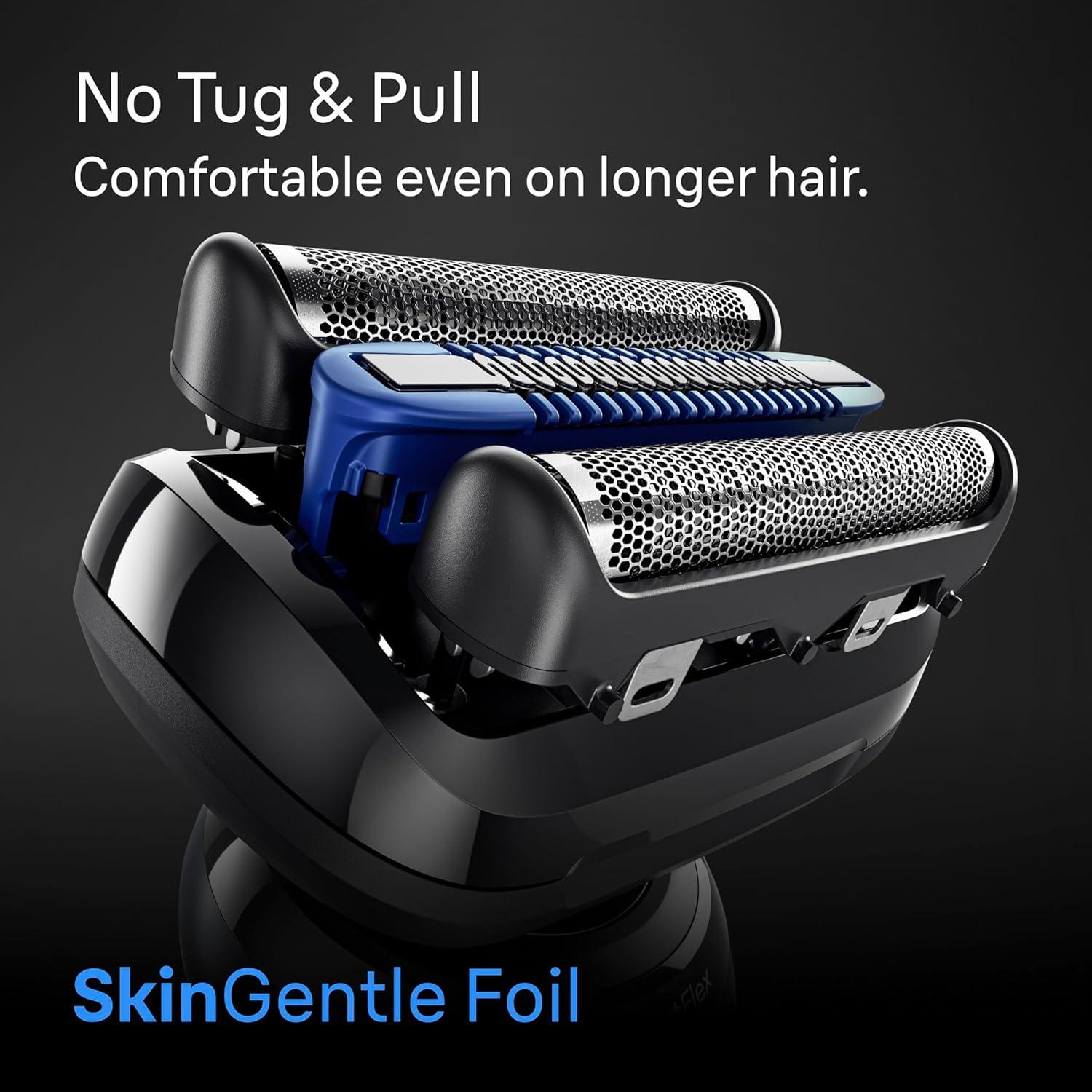 Braun Electric Shaver for Men, Series 6 6177cc, Wet & Dry Shave, Turbo & Gentle Shaving Modes, Foil Shaver, Blue(6177ps)