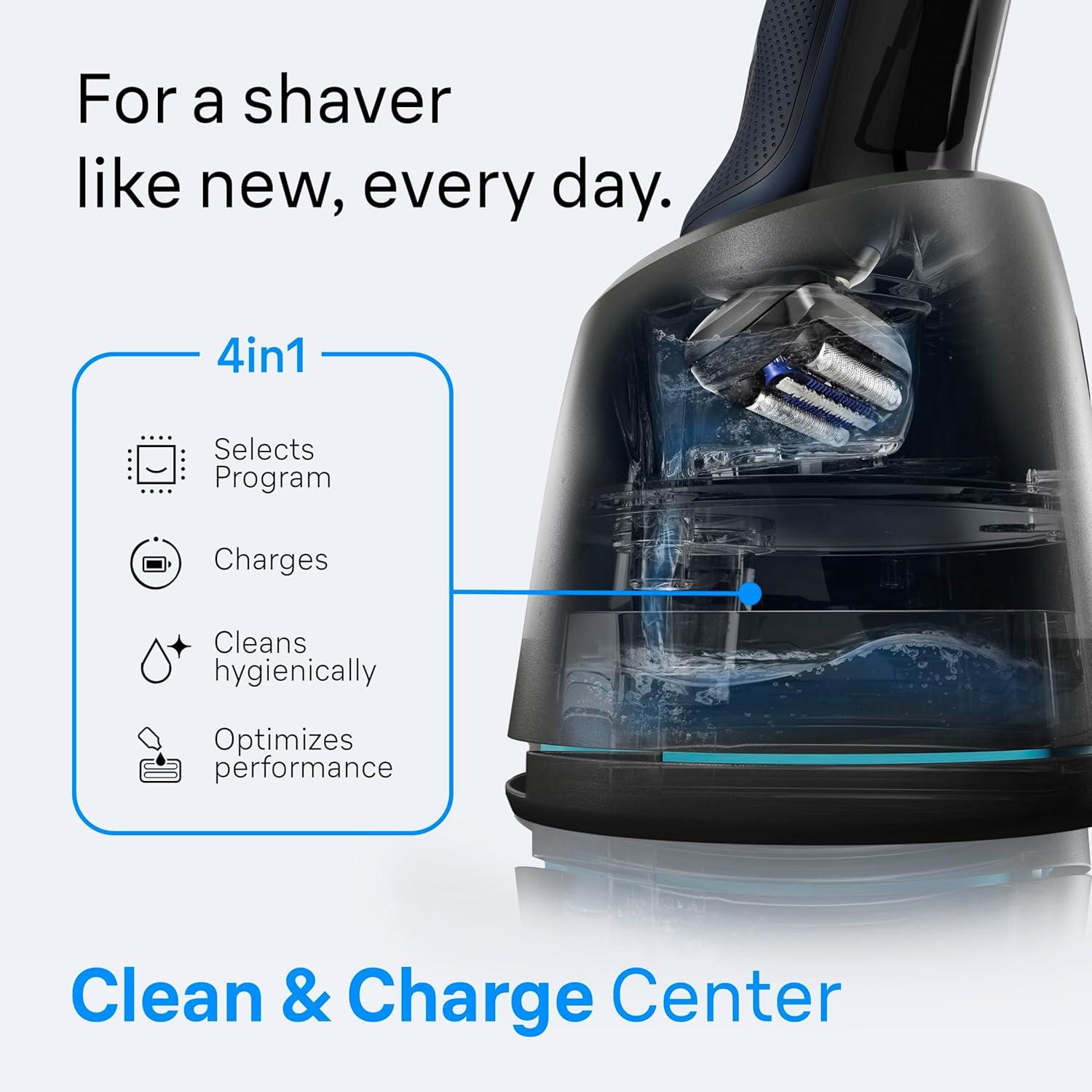 Braun Electric Shaver for Men, Series 6 6177cc, Wet & Dry Shave, Turbo & Gentle Shaving Modes, Foil Shaver, Blue(6177ps)