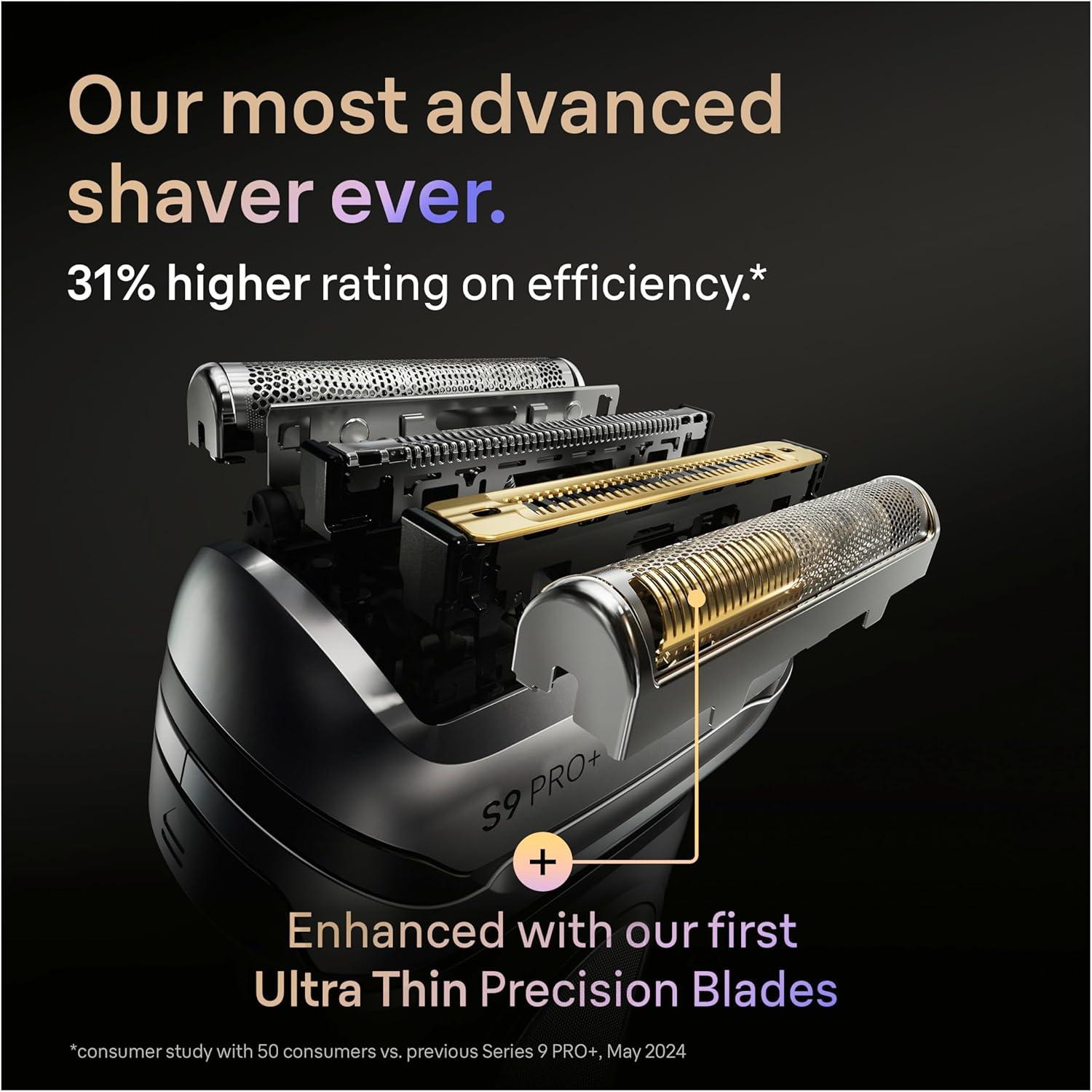 Braun Series 9 PRO+ Electric Shaver, Pro SensoAdapt, 6in1 SmartCare Center, Wet & Dry Razor, 9660CCPS, Black(9697cc)
