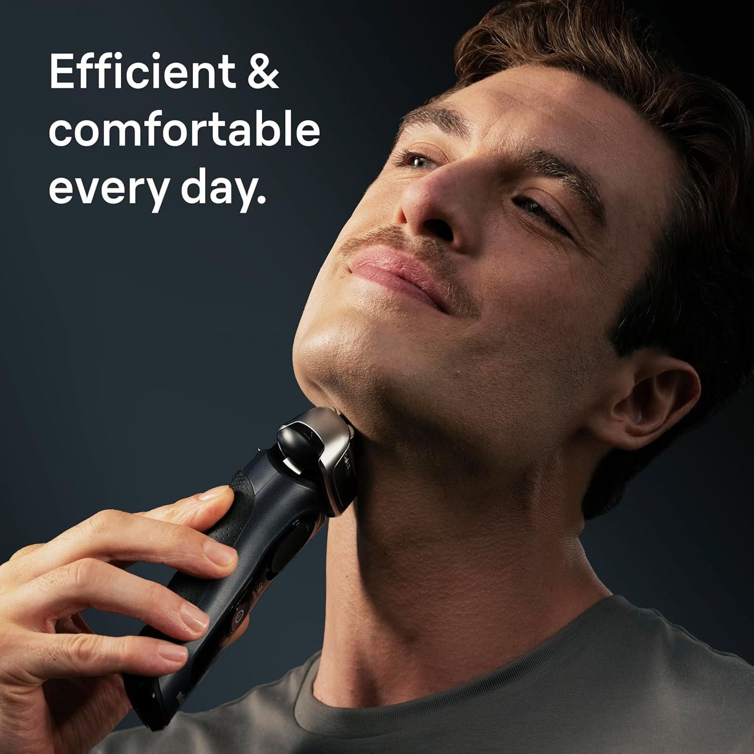 Braun Series 8 8560cc Electric Razor for Men, 4+1 Shaving Elements & Precision Long Hair Trimmer, 5in1 SmartCare Center, Close & Gentle Even on Dense Beards, Wet & Dry Electric Razor, 60min Runtime(Black)