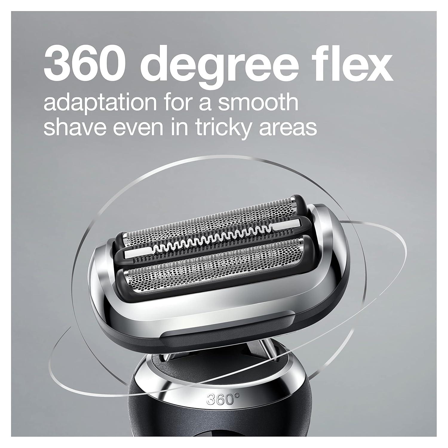 Braun Electric Shaver for Men, Series 7 7177cc, Wet & Dry Shave, Turbo & Gentle Shaving Modes, Waterproof Foil Shaver, Space Grey(Black)