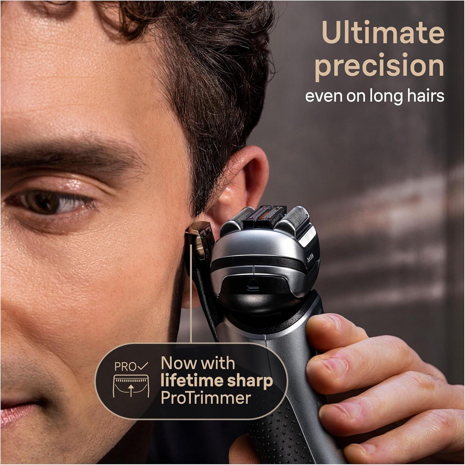 Braun Series 9 PRO+ Electric Razor for Men, 5 Pro Shave Elements & Precision Long Hair Trimmer, 6in1 SmartCare Center, Wet & Dry Electric Shaver for Smooth Skin with 60min Battery Runtime, 9517s(Silver)