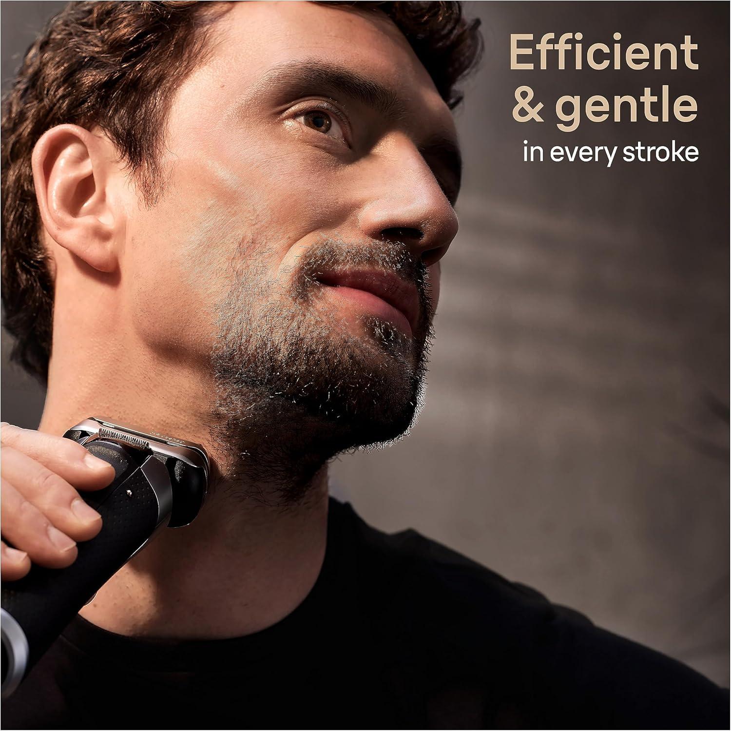Braun Series 9 PRO+ Electric Razor for Men, 5 Pro Shave Elements & Precision Long Hair Trimmer, 6in1 SmartCare Center, Wet & Dry Electric Shaver for Smooth Skin with 60min Battery Runtime, 9517s(Silver)