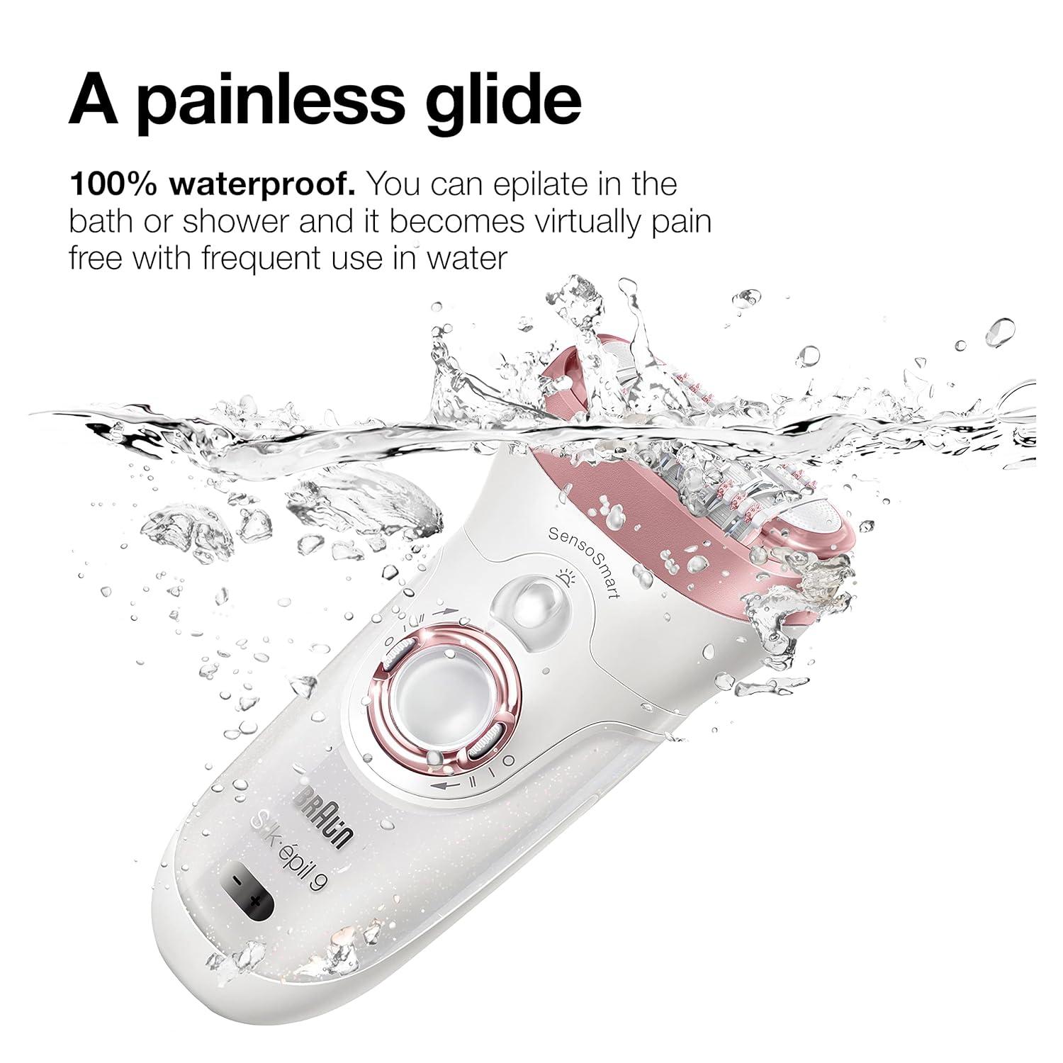 Braun Epilator Silk-épil 7, Hair Removal Device, Women Shaver & Trimmer, Wet and Dry, Wide Head, Includes Shaver Head and Trimmer Comb, SE7-041, Silver(SES9-720)