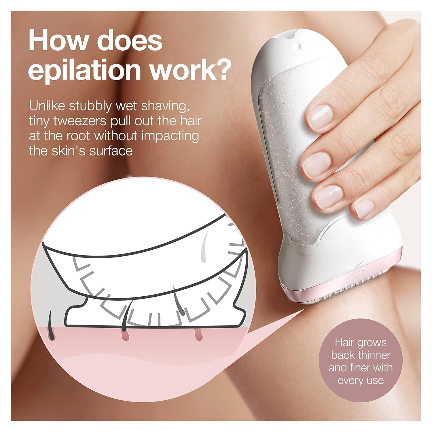 Braun Epilator Silk-épil 9, Hair Removal Device, Women Shaver & Trimmer, Pivoting Head, Wet and Dry Epilator, Includes Shaver Head and Trimmer Comb, SES9-030(SES9-880)