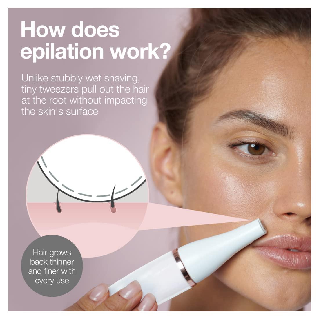 Braun Face Epilator Facespa Pro 911, Facial Hair Removal for Women, Hair Removal Device, 3-in-1 Epilating, Cleansing Brush and Skin Toning with 3 Extras