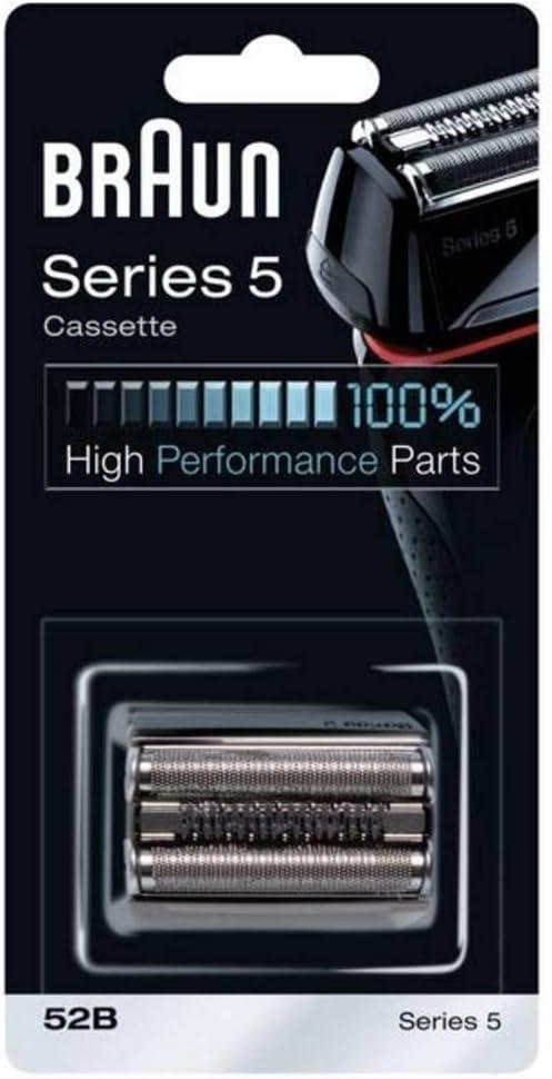 Braun Series 5 Electric Shaver Replacement Head, Easily Attach Your Shaver Head for a Shave as efficient as Day one, Compatible with New Generation Series 5 Shavers, 54B, Black(Black  Silver)