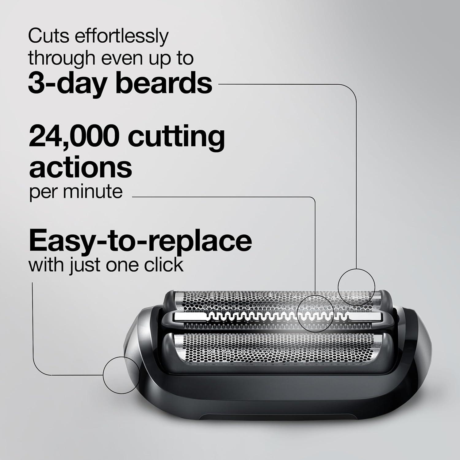 Braun Series 5 53B Electric Shaver Head, Black – Designed for Series 5 and Series 6 shavers (New Generation)(53b Replacement Head)