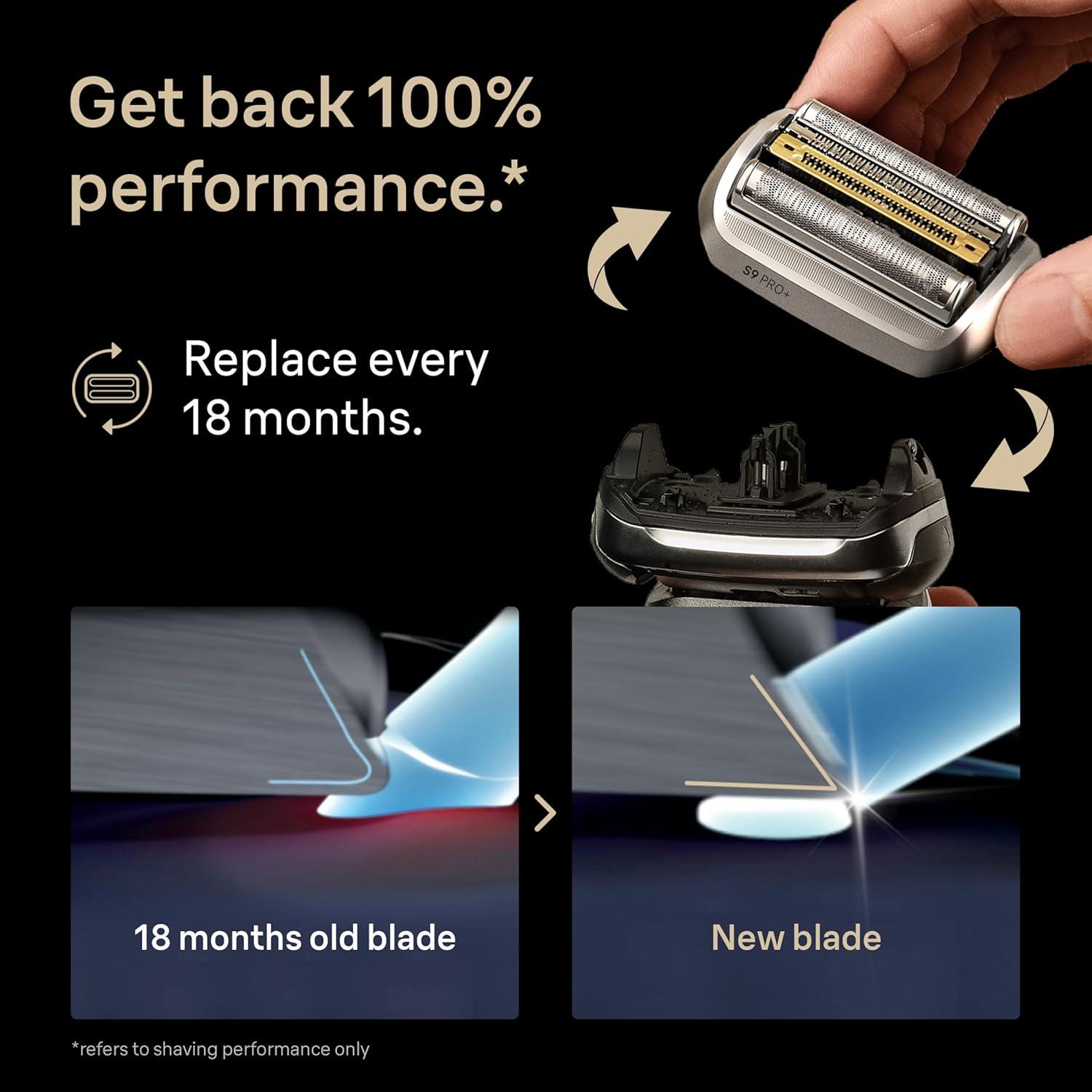 Series 9 Men’s Electric Shaver Head ORIGINAL Replacement Blade, Silver 92S(1 Count (Pack of 1))
