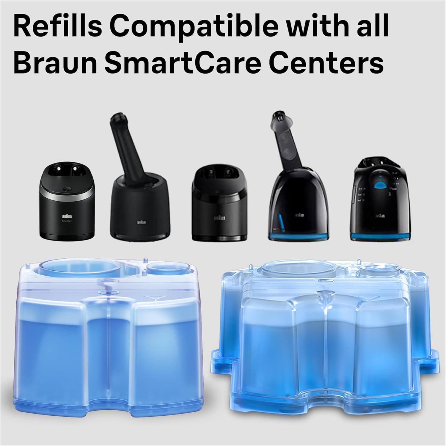 Braun Clean & Renew Refill Cartridges CCR, Replacement Shaver Cleaner Liquid Solution for Clean&Charge System, Pack of 3(Lemon)