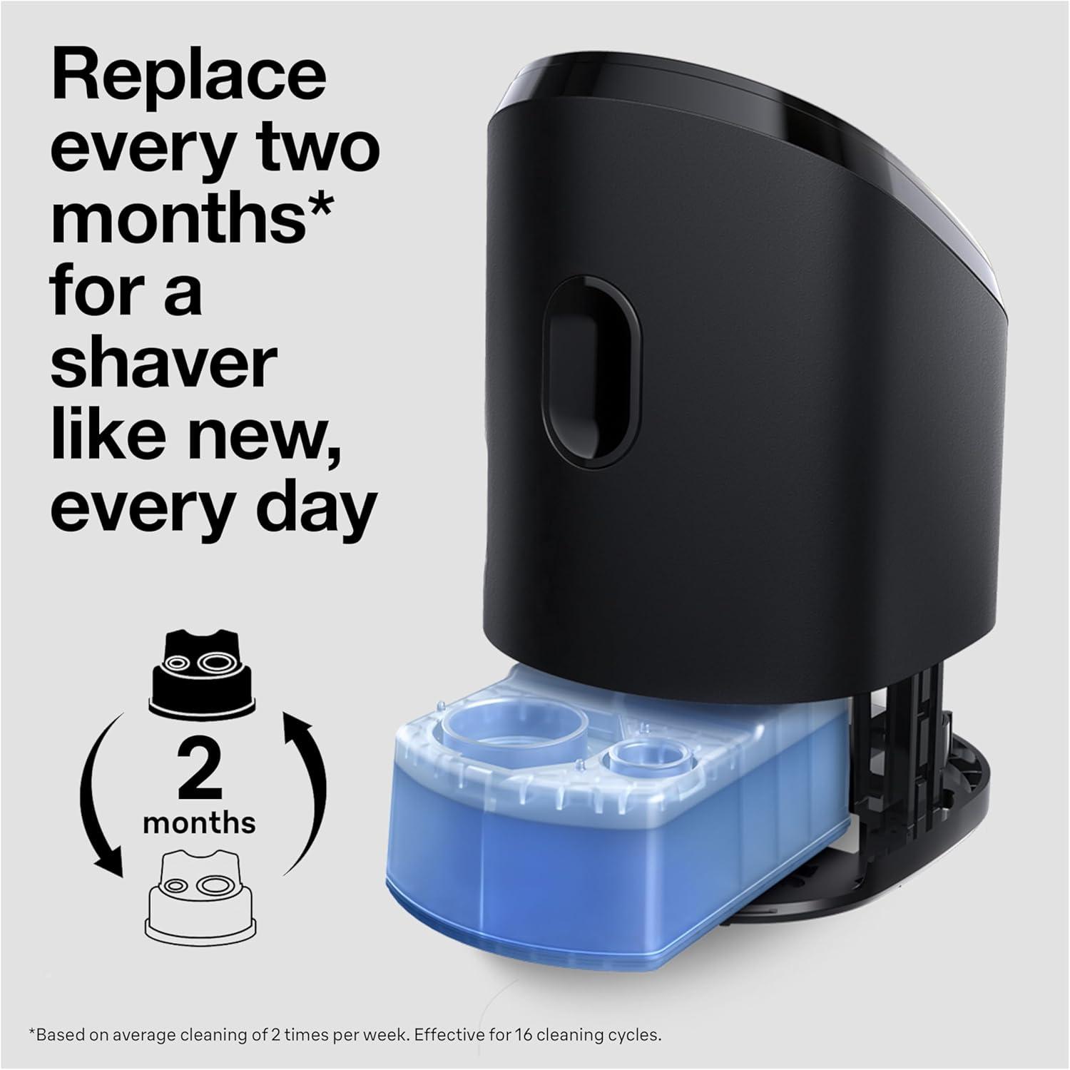 Braun Clean & Renew Refill Cartridges CCR, Replacement Shaver Cleaner Liquid Solution for Clean&Charge System, Pack of 3(Lemon)