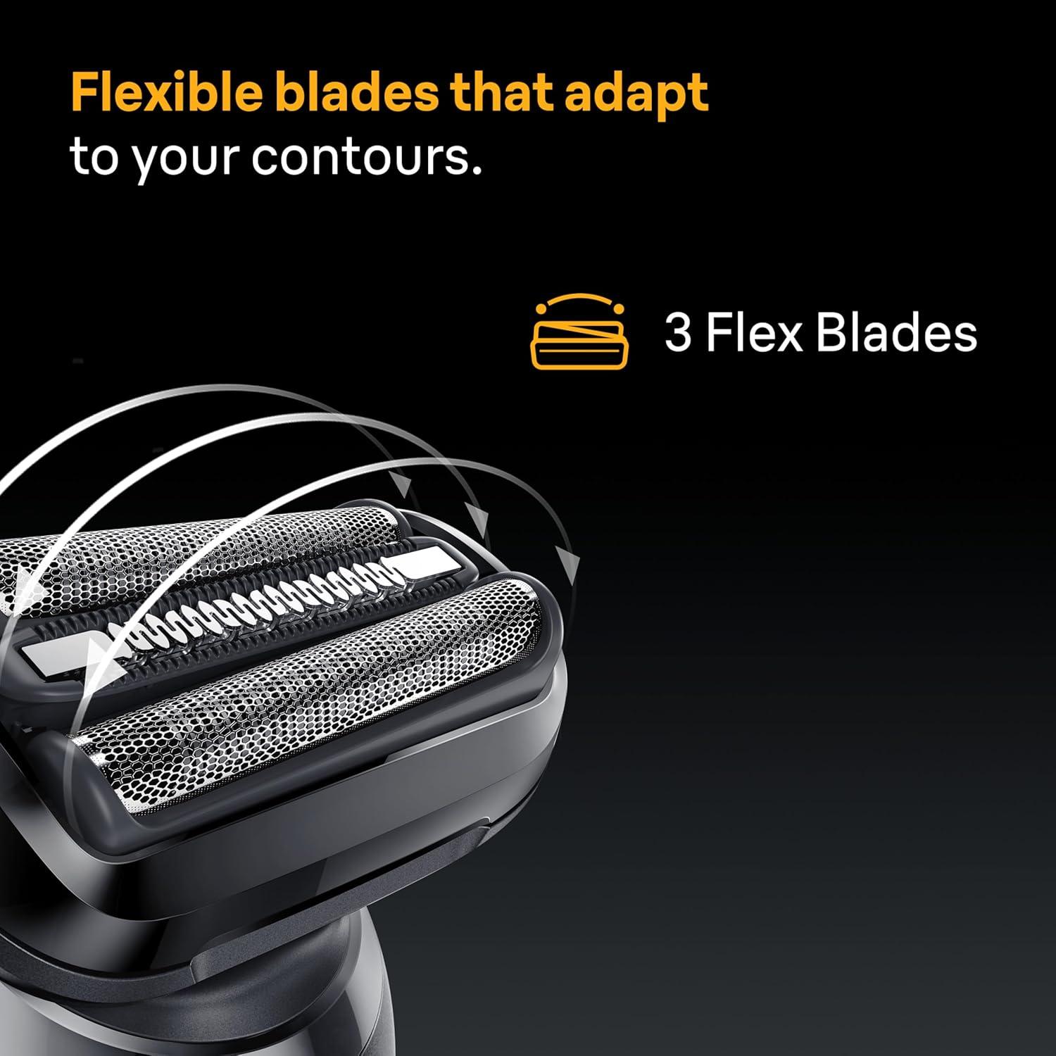 Braun Series 5 Electric Shaver Replacement Head, Easily Attach Your Shaver Head for a Shave as efficient as Day one, Compatible with New Generation Series 5 Shavers, 54B, Black(Black)