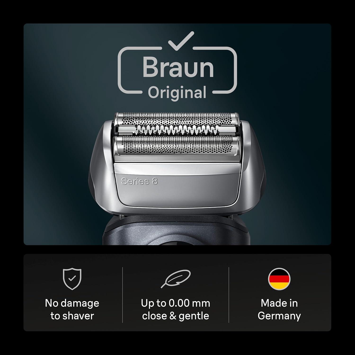 Braun Series 8 83M Electric Shaver Head Replacement Cassette, Silver(1 Count (Pack of 1))