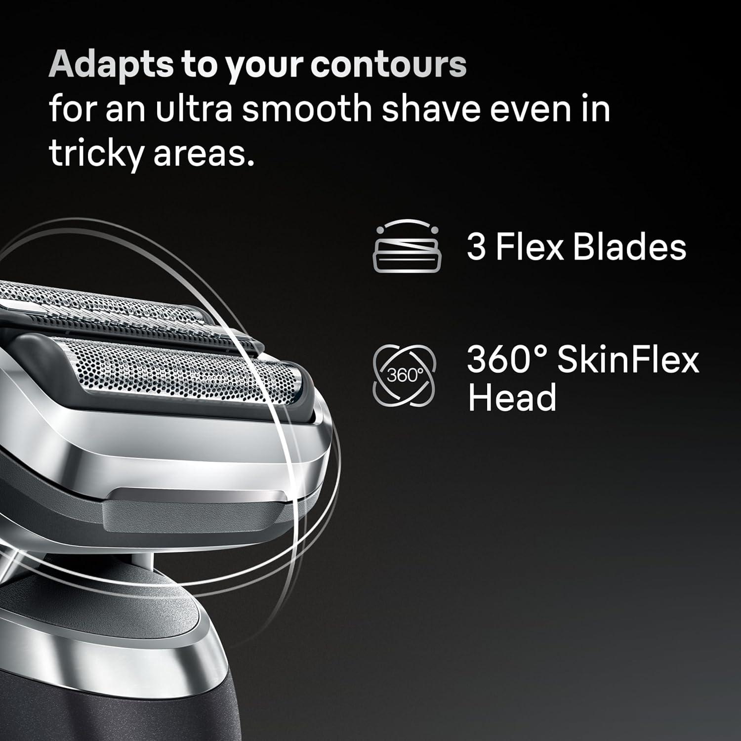 Braun Series 7 Electric Shaver Replacement Head, Easily Attach Your Shaver Head for a Shave as efficient as Day one, Compatible with New Generation Series 7 Shavers, 74S, Silver
