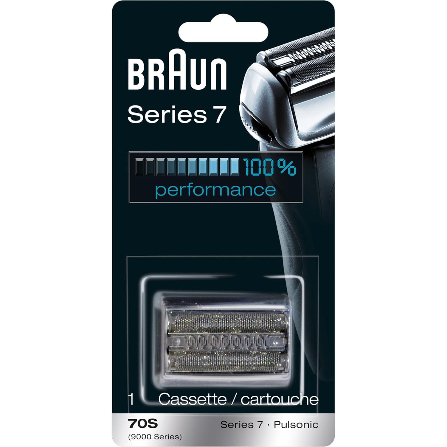 Braun Series 7 70S Electric Shaver Head Replacement Cassette – Silver(1 Count (Pack of 1))