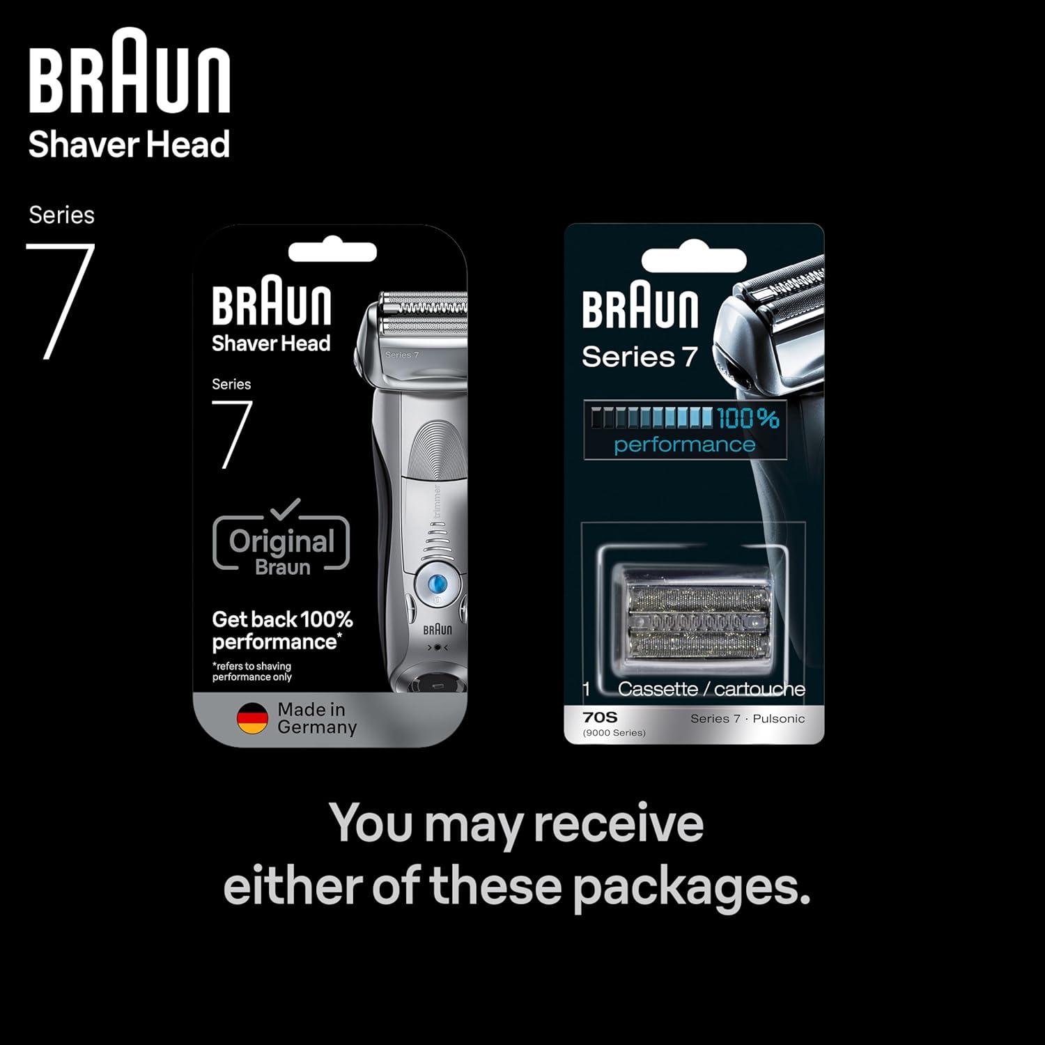 Braun Series 7 70S Electric Shaver Head Replacement Cassette – Silver(1 Count (Pack of 1))