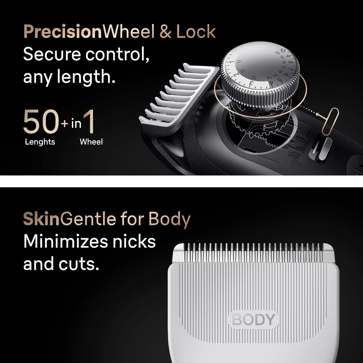 Braun Series 9 PRO All-in-One Beard & Body Grooming Kit for Men, Cordless Trimmer, Hair Clippers & Shaver for Face, Hair & Body with Gillette Labs Razor, AIO 9550(AIO9550)