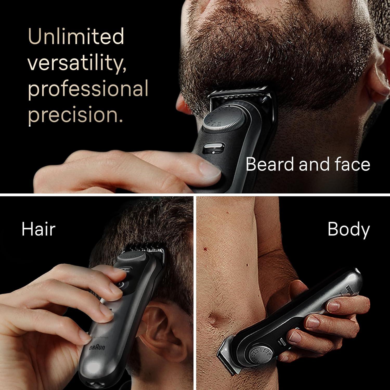 Braun Series 9 All-in-One Beard & Body Grooming Kit for Men, Cordless Trimmer, Hair Clippers & Shaver for Face, Hair & Body with Gillette Labs Razor, AIO 9530(AIO9440)