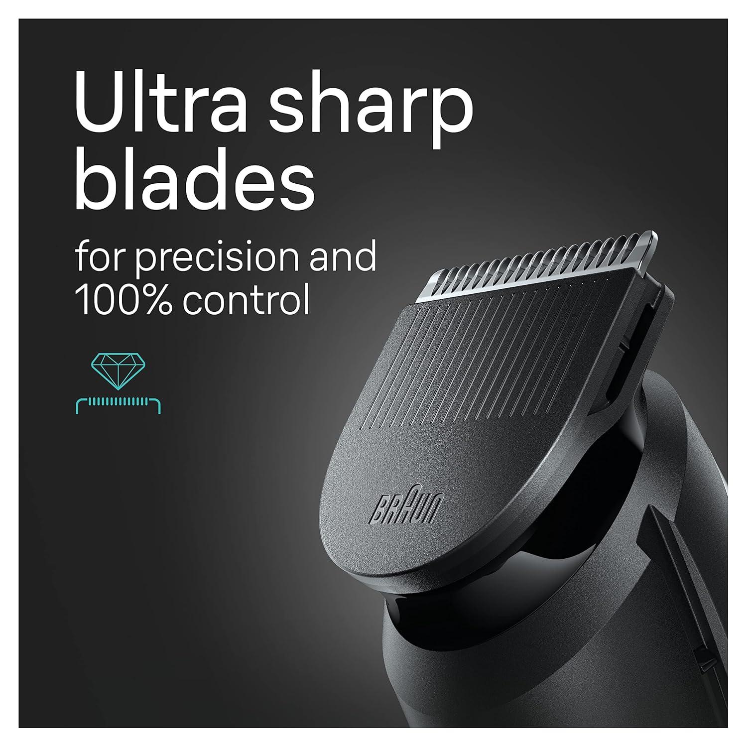 Braun All-in-One Style Kit Series 3 3470, 8-in-1 Trimmer for Men with BeardTrimmer, Ear & NoseTrimmer, Hair Clippers & More, Ultra-Sharp Blade, 40 Length Settings, Washable(Black)