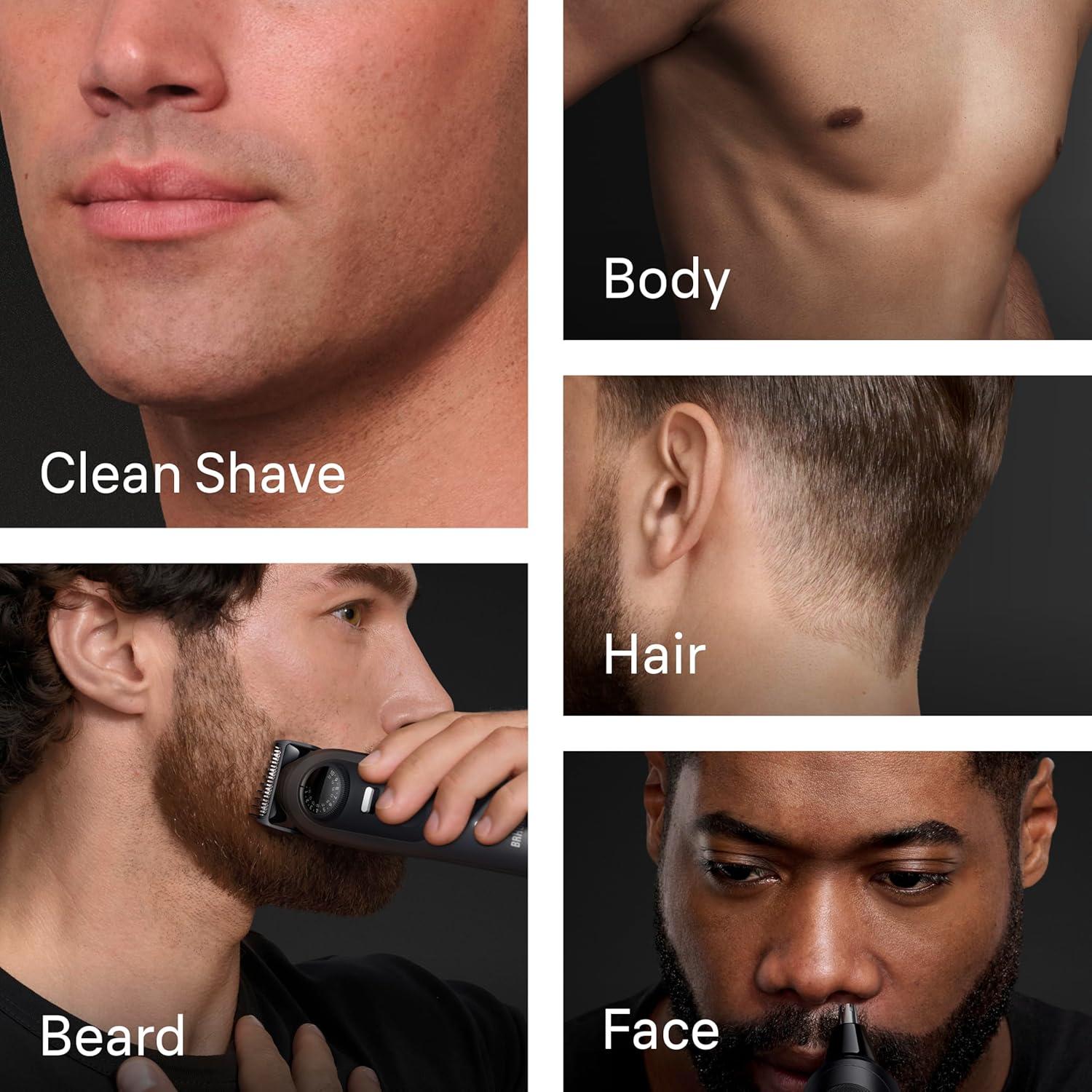 Braun Series 9 All-in-One Beard & Body Grooming Kit for Men, Cordless Trimmer, Hair Clippers & Shaver for Face, Hair & Body with Gillette Labs Razor, AIO 9530(AIO9530)