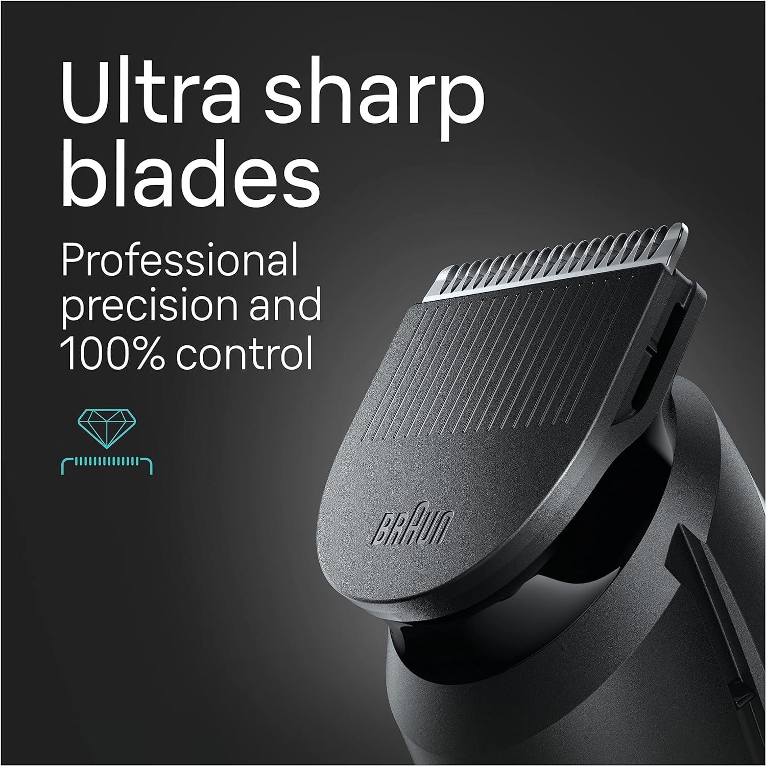 Braun All-in-One Style Kit Series 5 5471, 8-in-1 Trimmer for Men with Beard Trimmer, Body Trimmer for Manscaping, Hair Clippers & More, Ultra-Sharp Blade, 40 Length Settings, Waterproof(Black)
