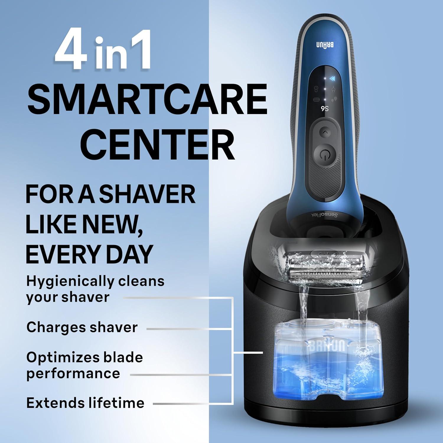 Braun Electric Shaver for Men, Series 6 6177cc, Wet & Dry Shave, Turbo & Gentle Shaving Modes, Foil Shaver, Blue(6172cc)